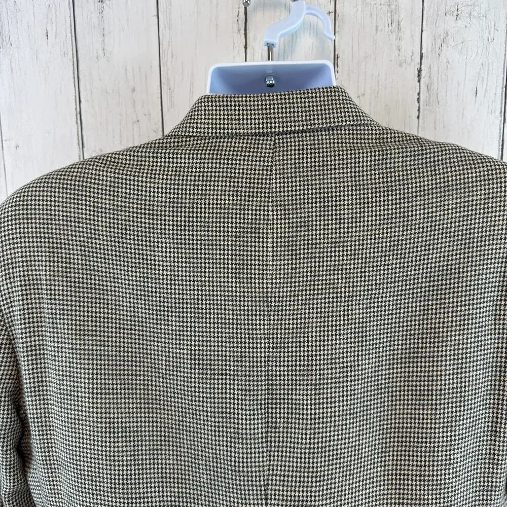 VTG Brooks Brothers Black White Houndstooth 2-Button Sport Coat Blazer Size 41L